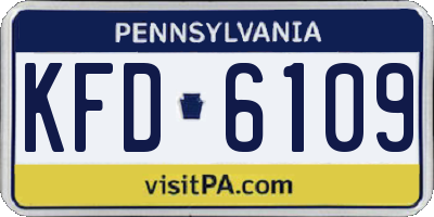 PA license plate KFD6109