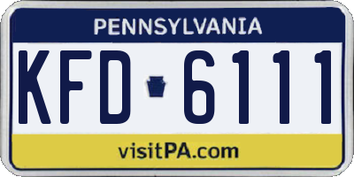 PA license plate KFD6111