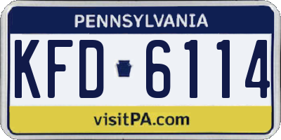 PA license plate KFD6114