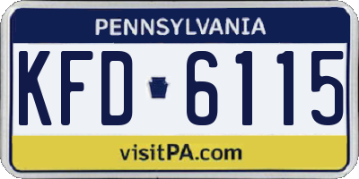 PA license plate KFD6115