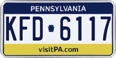 PA license plate KFD6117