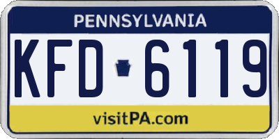 PA license plate KFD6119