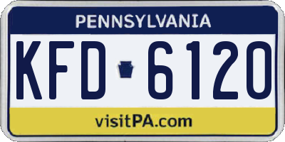 PA license plate KFD6120