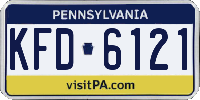 PA license plate KFD6121