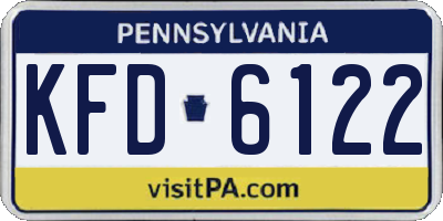 PA license plate KFD6122