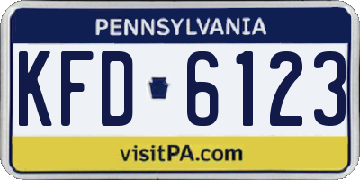 PA license plate KFD6123
