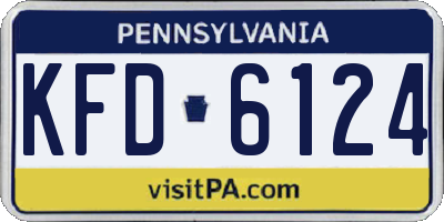 PA license plate KFD6124