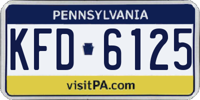 PA license plate KFD6125