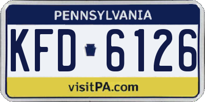 PA license plate KFD6126