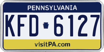 PA license plate KFD6127