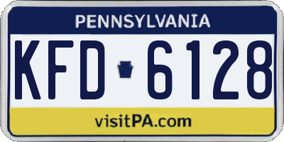 PA license plate KFD6128