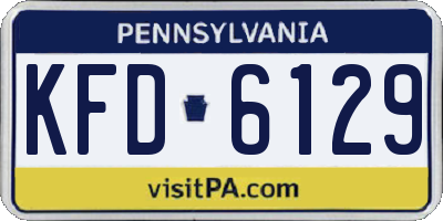 PA license plate KFD6129