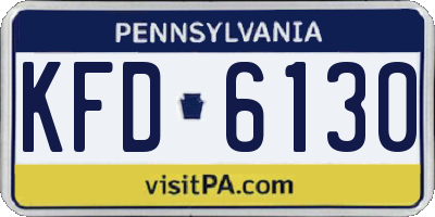 PA license plate KFD6130