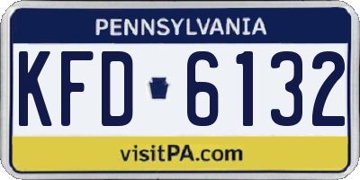 PA license plate KFD6132