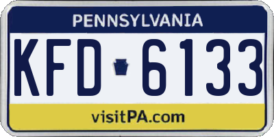 PA license plate KFD6133
