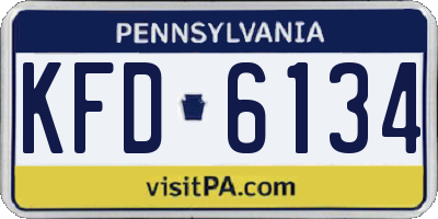 PA license plate KFD6134