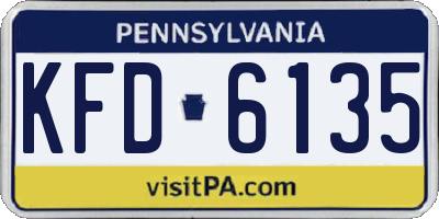 PA license plate KFD6135