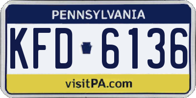 PA license plate KFD6136