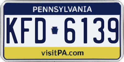 PA license plate KFD6139