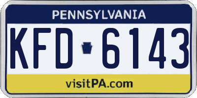 PA license plate KFD6143