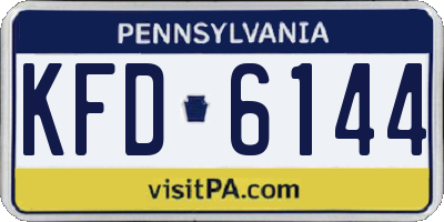 PA license plate KFD6144
