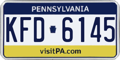 PA license plate KFD6145