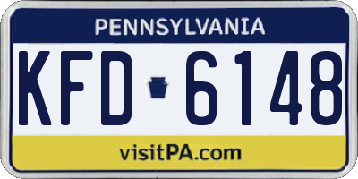 PA license plate KFD6148