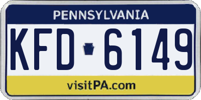 PA license plate KFD6149
