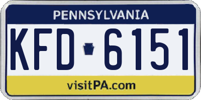 PA license plate KFD6151