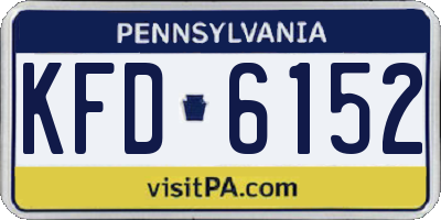 PA license plate KFD6152