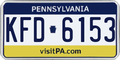 PA license plate KFD6153