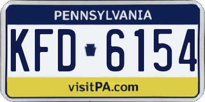 PA license plate KFD6154