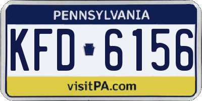 PA license plate KFD6156