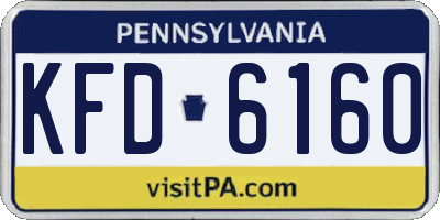 PA license plate KFD6160
