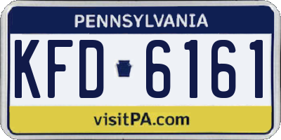 PA license plate KFD6161