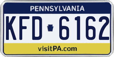PA license plate KFD6162