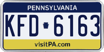 PA license plate KFD6163