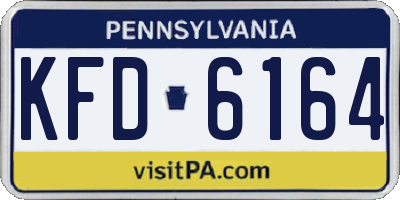 PA license plate KFD6164