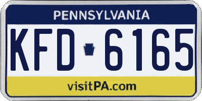 PA license plate KFD6165
