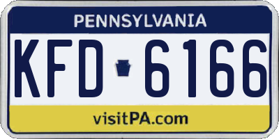 PA license plate KFD6166