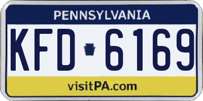 PA license plate KFD6169