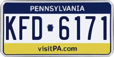 PA license plate KFD6171