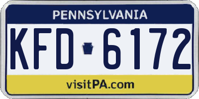 PA license plate KFD6172