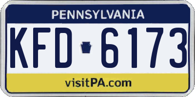 PA license plate KFD6173
