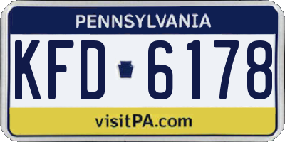 PA license plate KFD6178