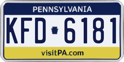 PA license plate KFD6181