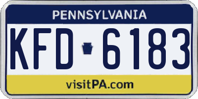 PA license plate KFD6183