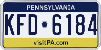 PA license plate KFD6184