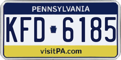 PA license plate KFD6185