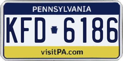 PA license plate KFD6186